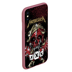 Чехол iPhone XS Max матовый Metallica: XXX, цвет: 3D-малиновый — фото 2