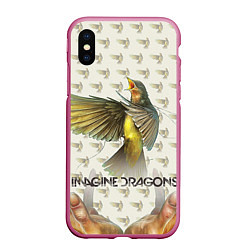 Чехол iPhone XS Max матовый Imagine Dragons: Fly, цвет: 3D-малиновый