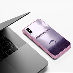 Чехол iPhone XS Max матовый Imagine Dragons: Silence, цвет: 3D-розовый — фото 2