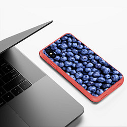 Чехол iPhone XS Max матовый Черника, цвет: 3D-красный — фото 2
