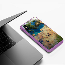 Чехол iPhone XS Max матовый Земля, цвет: 3D-фиолетовый — фото 2