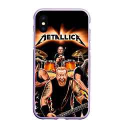 Чехол iPhone XS Max матовый Metallica Band, цвет: 3D-светло-сиреневый