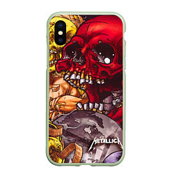 Чехол iPhone XS Max матовый Metallica Rage, цвет: 3D-салатовый