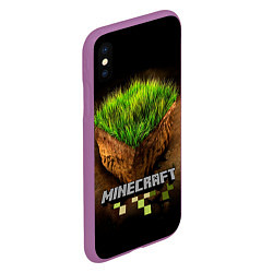 Чехол iPhone XS Max матовый Майнкрафт, цвет: 3D-фиолетовый — фото 2