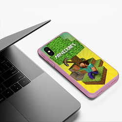 Чехол iPhone XS Max матовый Minecraft Tree, цвет: 3D-розовый — фото 2