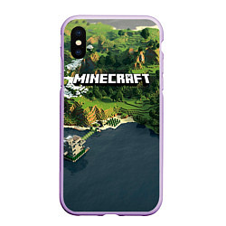 Чехол iPhone XS Max матовый Minecraft Location, цвет: 3D-сиреневый