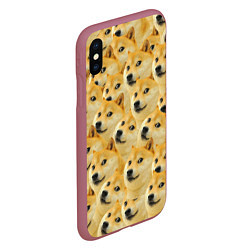 Чехол iPhone XS Max матовый Doge, цвет: 3D-малиновый — фото 2