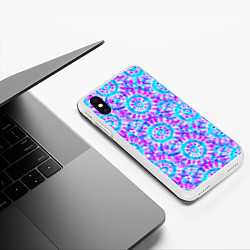 Чехол iPhone XS Max матовый Tie dye, цвет: 3D-белый — фото 2