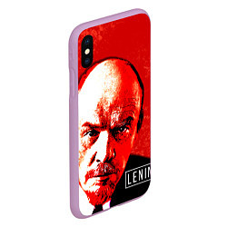 Чехол iPhone XS Max матовый Red Lenin, цвет: 3D-сиреневый — фото 2