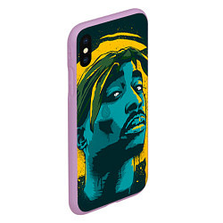 Чехол iPhone XS Max матовый 2Pac Shakur, цвет: 3D-сиреневый — фото 2