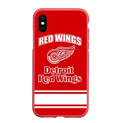 Чехол iPhone XS Max матовый Detroit red wings, цвет: 3D-красный