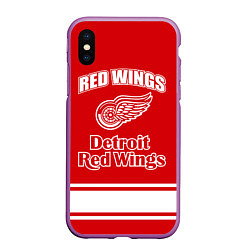 Чехол iPhone XS Max матовый Detroit red wings, цвет: 3D-фиолетовый