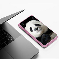 Чехол iPhone XS Max матовый Взгляд пандочки, цвет: 3D-розовый — фото 2