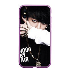 Чехол iPhone XS Max матовый BTS: Hood by air, цвет: 3D-фиолетовый