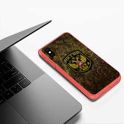 Чехол iPhone XS Max матовый Камуфляж: Россия, цвет: 3D-красный — фото 2