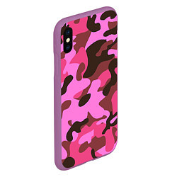Чехол iPhone XS Max матовый Камуфляж: розовый/коричневый, цвет: 3D-фиолетовый — фото 2