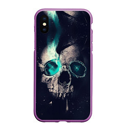Чехол iPhone XS Max матовый Skull eyes, цвет: 3D-фиолетовый