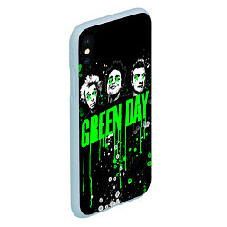 Чехол iPhone XS Max матовый Green Day: Acid Colour, цвет: 3D-голубой — фото 2