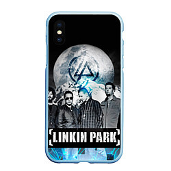 Чехол iPhone XS Max матовый Linkin Park: Moon, цвет: 3D-голубой