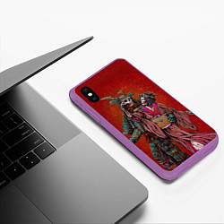 Чехол iPhone XS Max матовый Скелеты, цвет: 3D-фиолетовый — фото 2