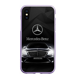 Чехол iPhone XS Max матовый Mercedes, цвет: 3D-светло-сиреневый