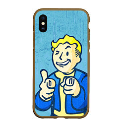 Чехол iPhone XS Max матовый Fallout: It's okey, цвет: 3D-коричневый