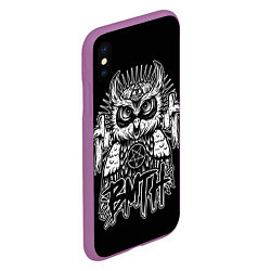 Чехол iPhone XS Max матовый BMTH Owl, цвет: 3D-фиолетовый — фото 2