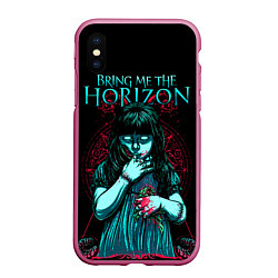 Чехол iPhone XS Max матовый BMTH: Zombie Girl, цвет: 3D-малиновый