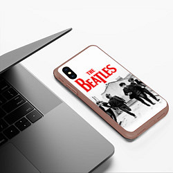 Чехол iPhone XS Max матовый The Beatles: Break, цвет: 3D-коричневый — фото 2