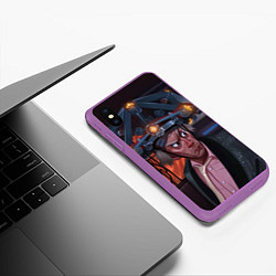 Чехол iPhone XS Max матовый Emmett Lathrop Brown, цвет: 3D-фиолетовый — фото 2