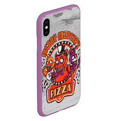 Чехол iPhone XS Max матовый Freddy Pizza, цвет: 3D-фиолетовый — фото 2