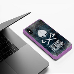 Чехол iPhone XS Max матовый Где варяги, там напряги, цвет: 3D-фиолетовый — фото 2