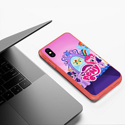 Чехол iPhone XS Max матовый My Little Pony, цвет: 3D-красный — фото 2
