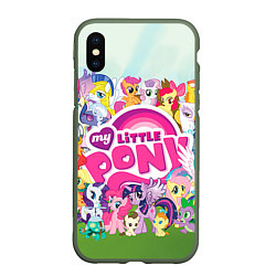 Чехол iPhone XS Max матовый My Little Pony, цвет: 3D-темно-зеленый