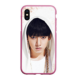 Чехол iPhone XS Max матовый Jeon Jung Kook, цвет: 3D-малиновый