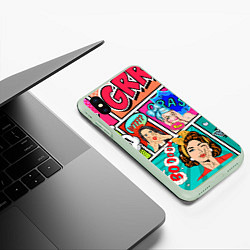 Чехол iPhone XS Max матовый POP ART, цвет: 3D-салатовый — фото 2