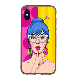 Чехол iPhone XS Max матовый POP ART, цвет: 3D-коричневый