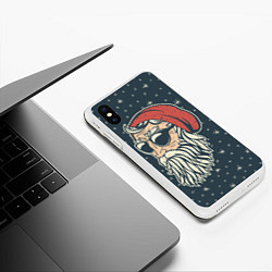 Чехол iPhone XS Max матовый Санта хипстер, цвет: 3D-белый — фото 2