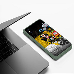 Чехол iPhone XS Max матовый Имперский флаг, цвет: 3D-темно-зеленый — фото 2
