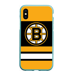 Чехол iPhone XS Max матовый Boston Bruins, цвет: 3D-мятный