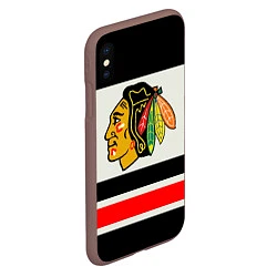 Чехол iPhone XS Max матовый Chicago Blackhawks, цвет: 3D-коричневый — фото 2