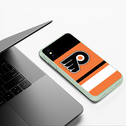Чехол iPhone XS Max матовый Philadelphia Flyers, цвет: 3D-салатовый — фото 2