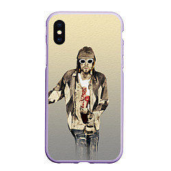 Чехол iPhone XS Max матовый Kurt Art, цвет: 3D-светло-сиреневый