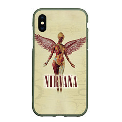 Чехол iPhone XS Max матовый Nirvana Angel, цвет: 3D-темно-зеленый