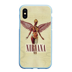 Чехол iPhone XS Max матовый Nirvana Angel, цвет: 3D-голубой