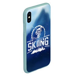 Чехол iPhone XS Max матовый Лыжный спорт, цвет: 3D-мятный — фото 2
