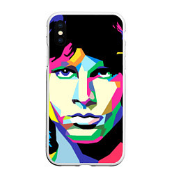 Чехол iPhone XS Max матовый Jim morrison, цвет: 3D-белый