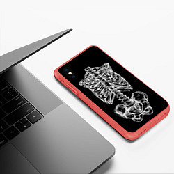 Чехол iPhone XS Max матовый Скелет, цвет: 3D-красный — фото 2