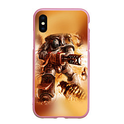 Чехол iPhone XS Max матовый Серый рыцарь, цвет: 3D-розовый