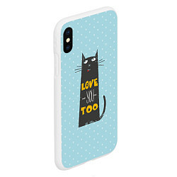 Чехол iPhone XS Max матовый Kitty: Love you too, цвет: 3D-белый — фото 2